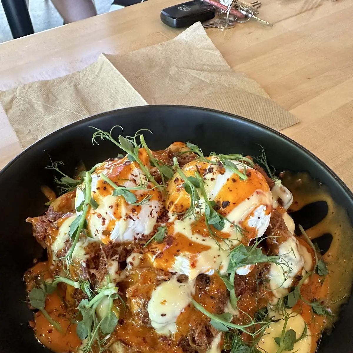 Pork Kimchi Eggs Benedict