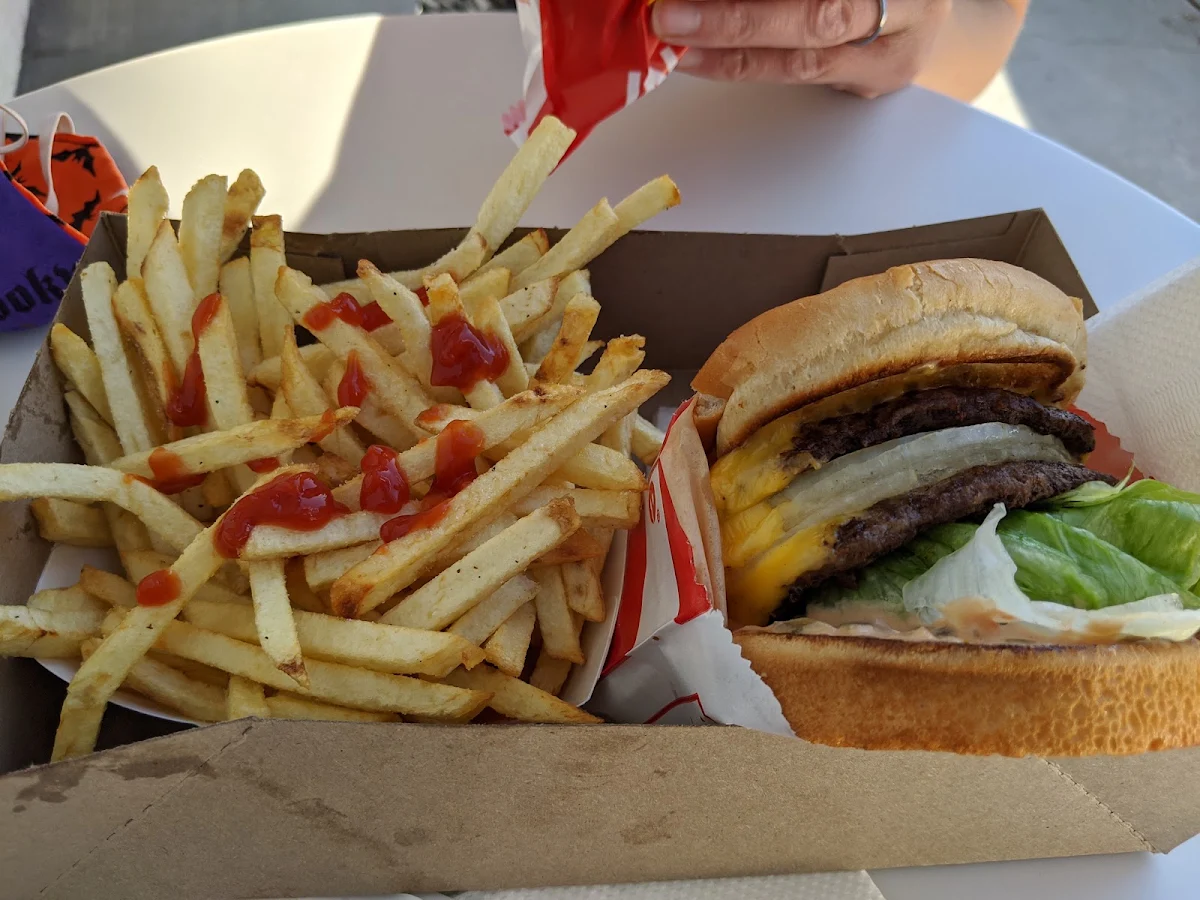 Double Double Cheeseburger and Fries