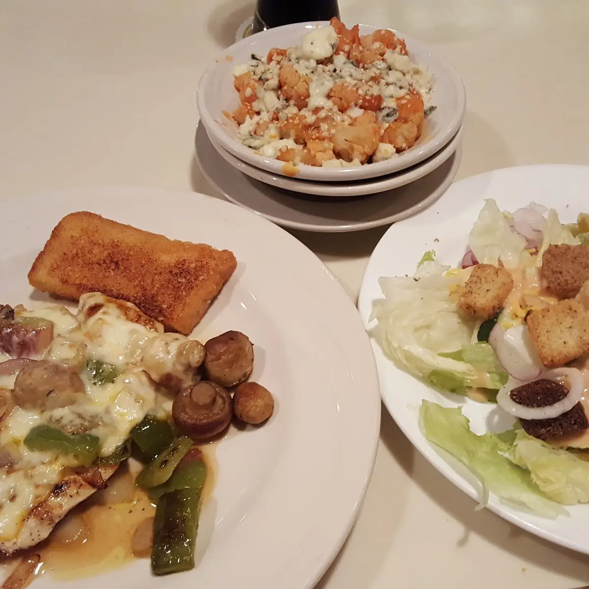Buffalo Cauliflower and Side Salad