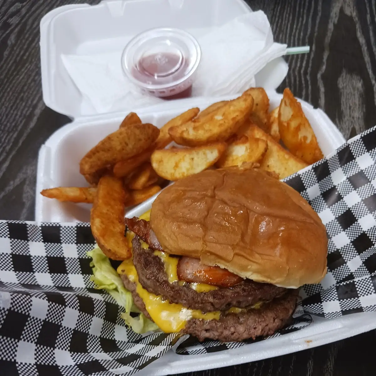 Double Cheese Burger & Fry