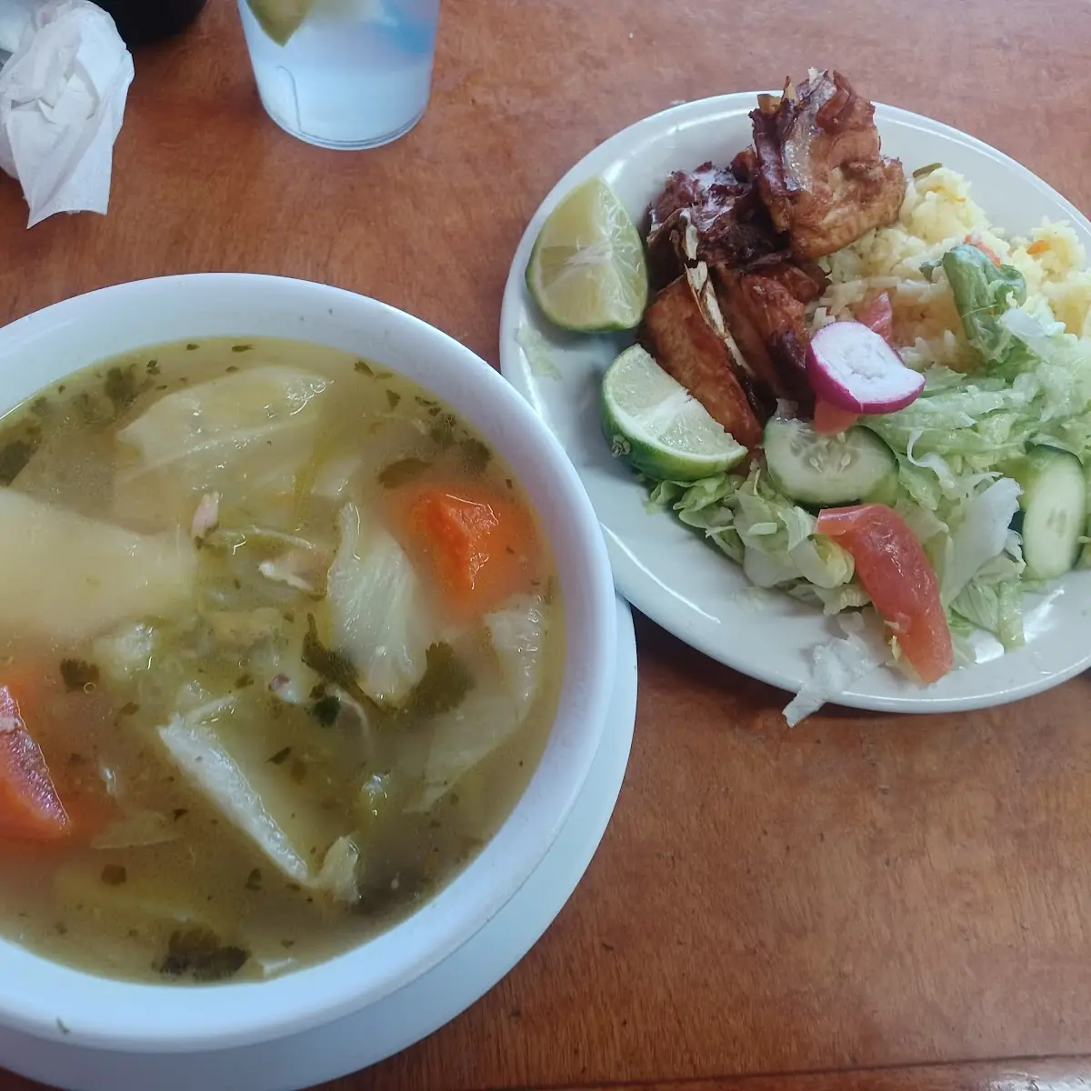 Vegetable Soup with Rice Plate