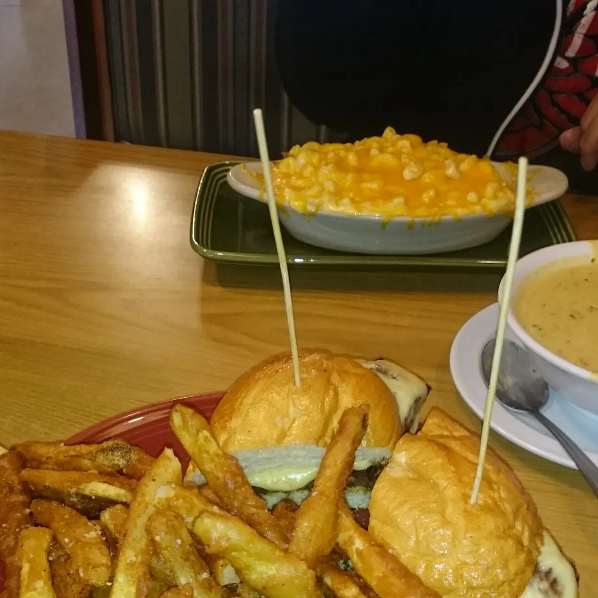 Brisket Dip and Beer Battered Garlic Frys