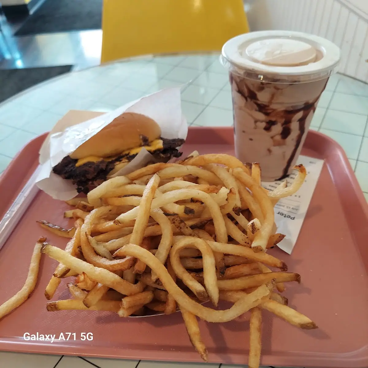 Burger and Fries & Chocolate Shake
