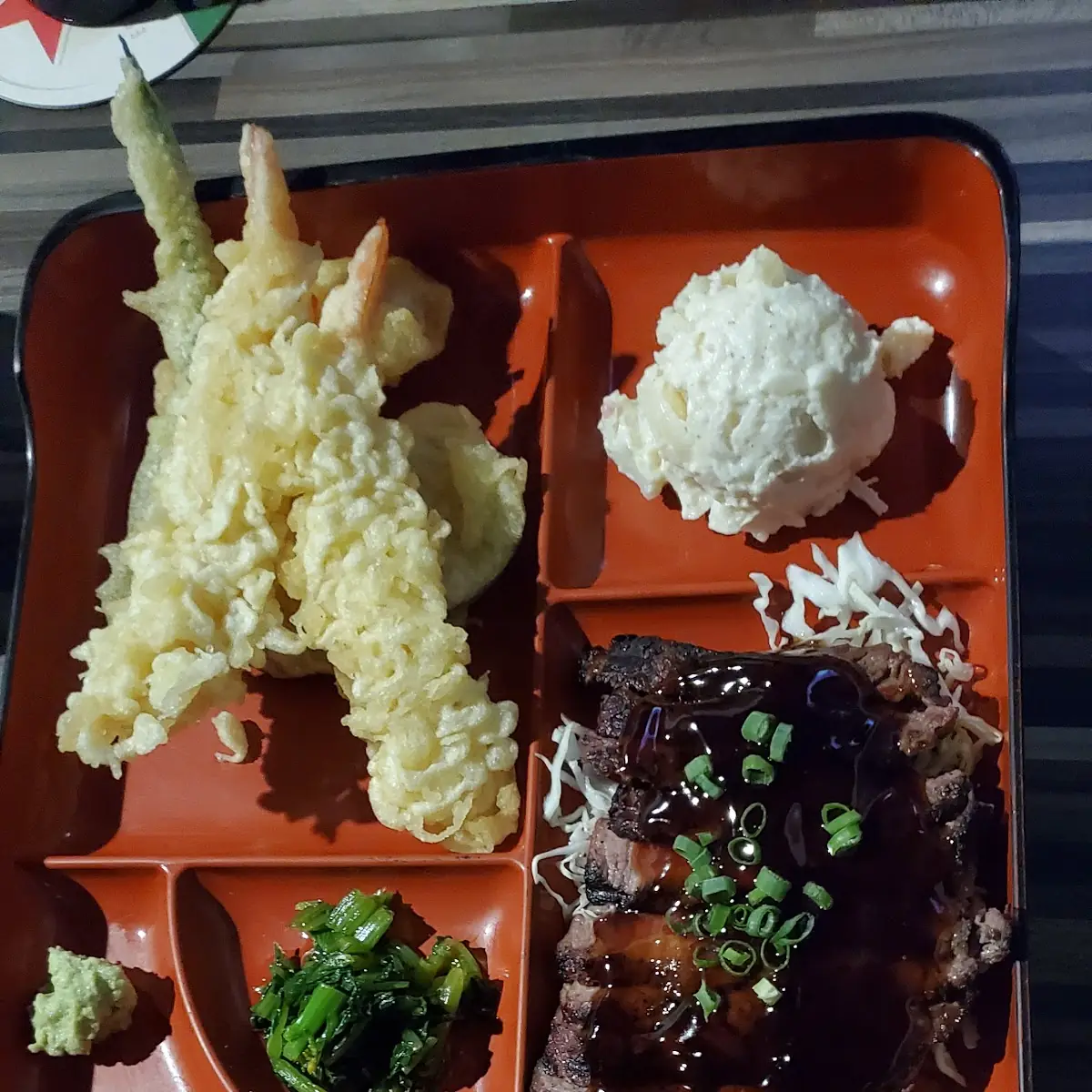 Beef Teriyaki and Tempura Special for the Day