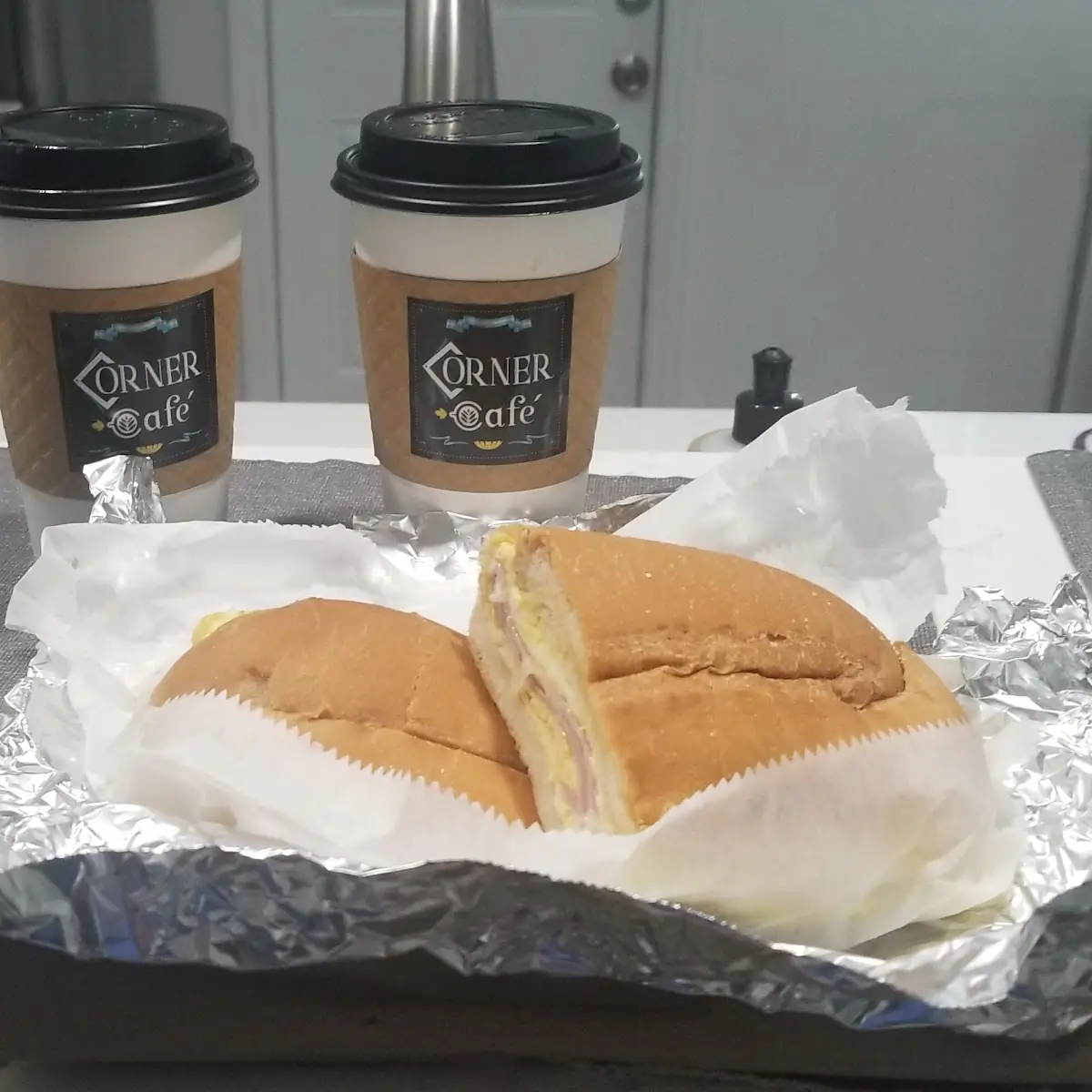 Ham and Cheese Omelette Sandwich