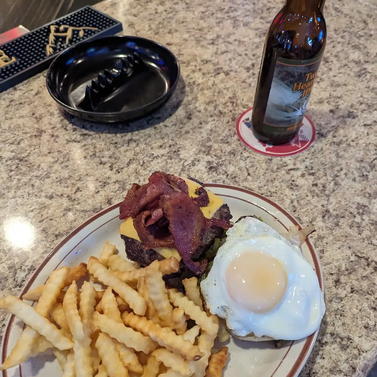 Bacon Cheese Burger with Egg
