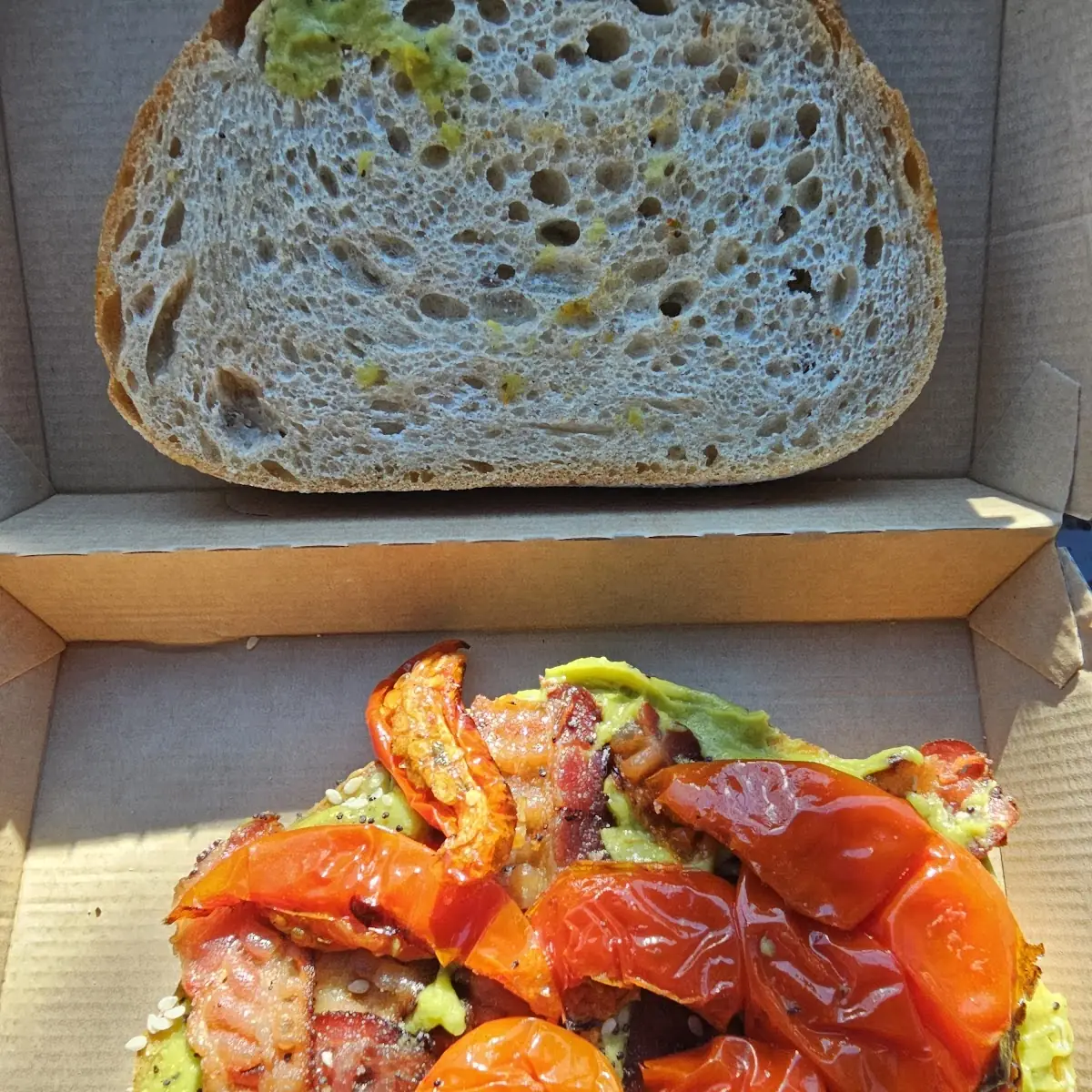 Avocado Bacon Sun Dried Tomatoes Sandwich