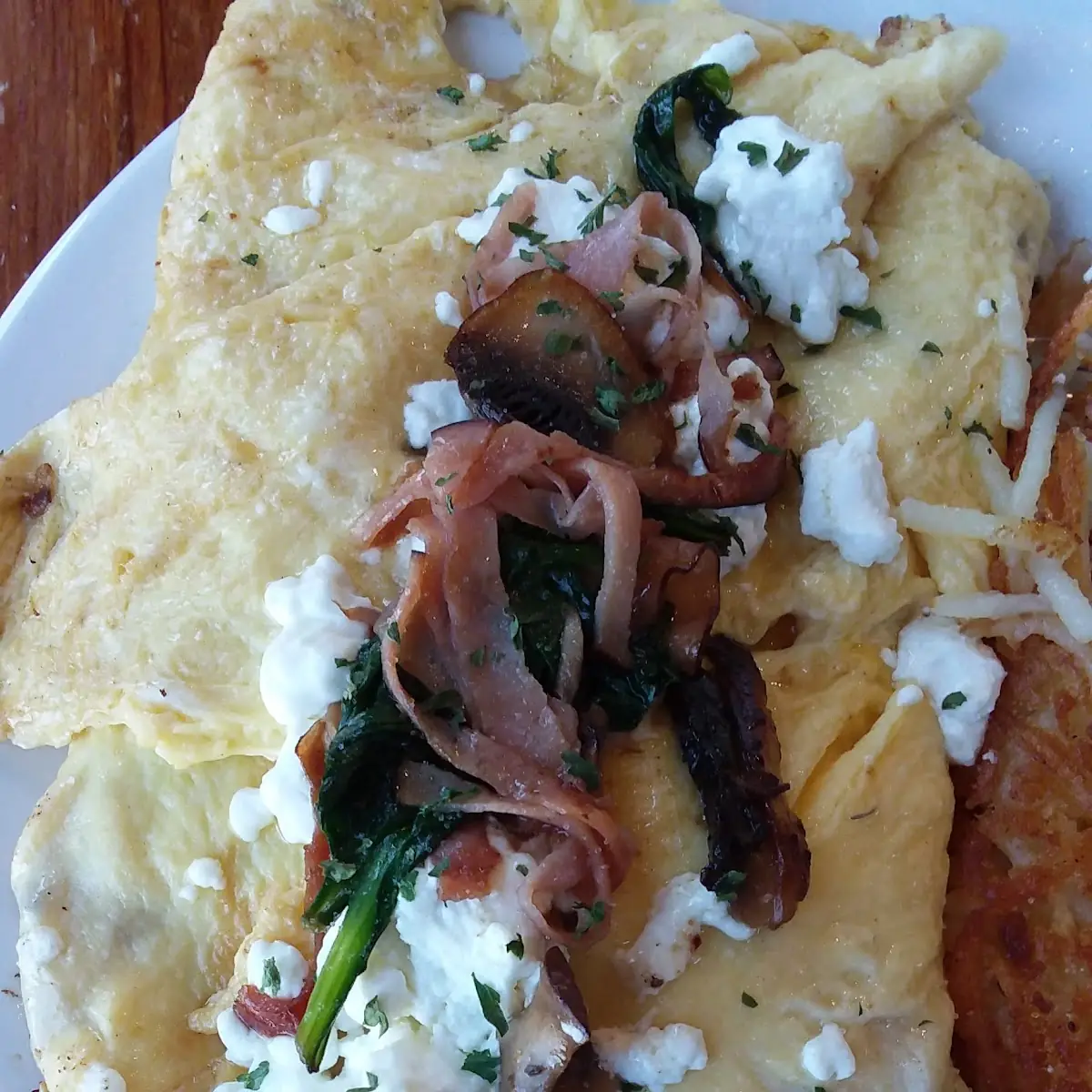 Ham Spinach Feta Cheese Omelette
