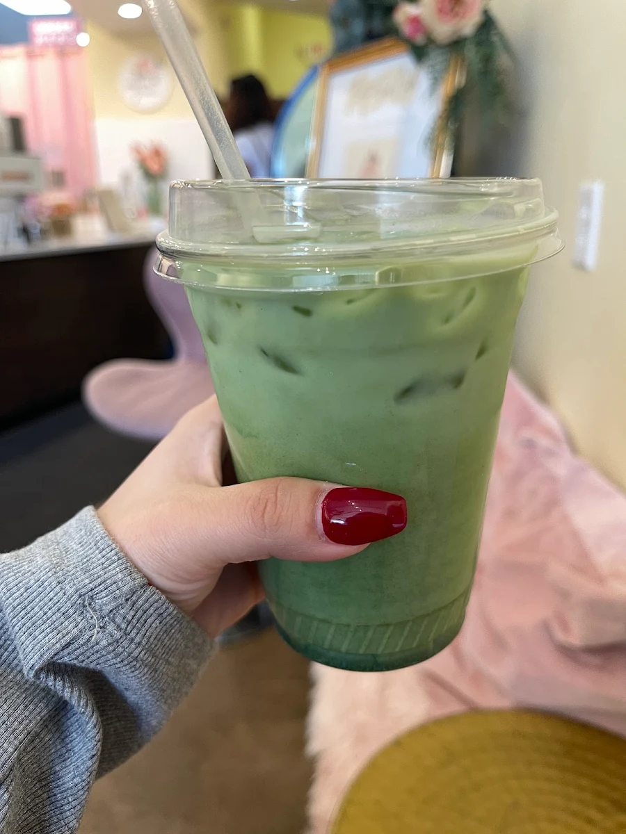 Iced Matcha Latte in Cup