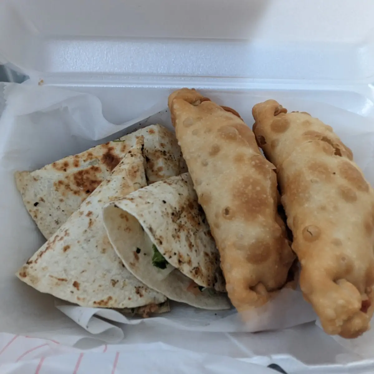 Carnitas Quesadilla & Chicken Empanada