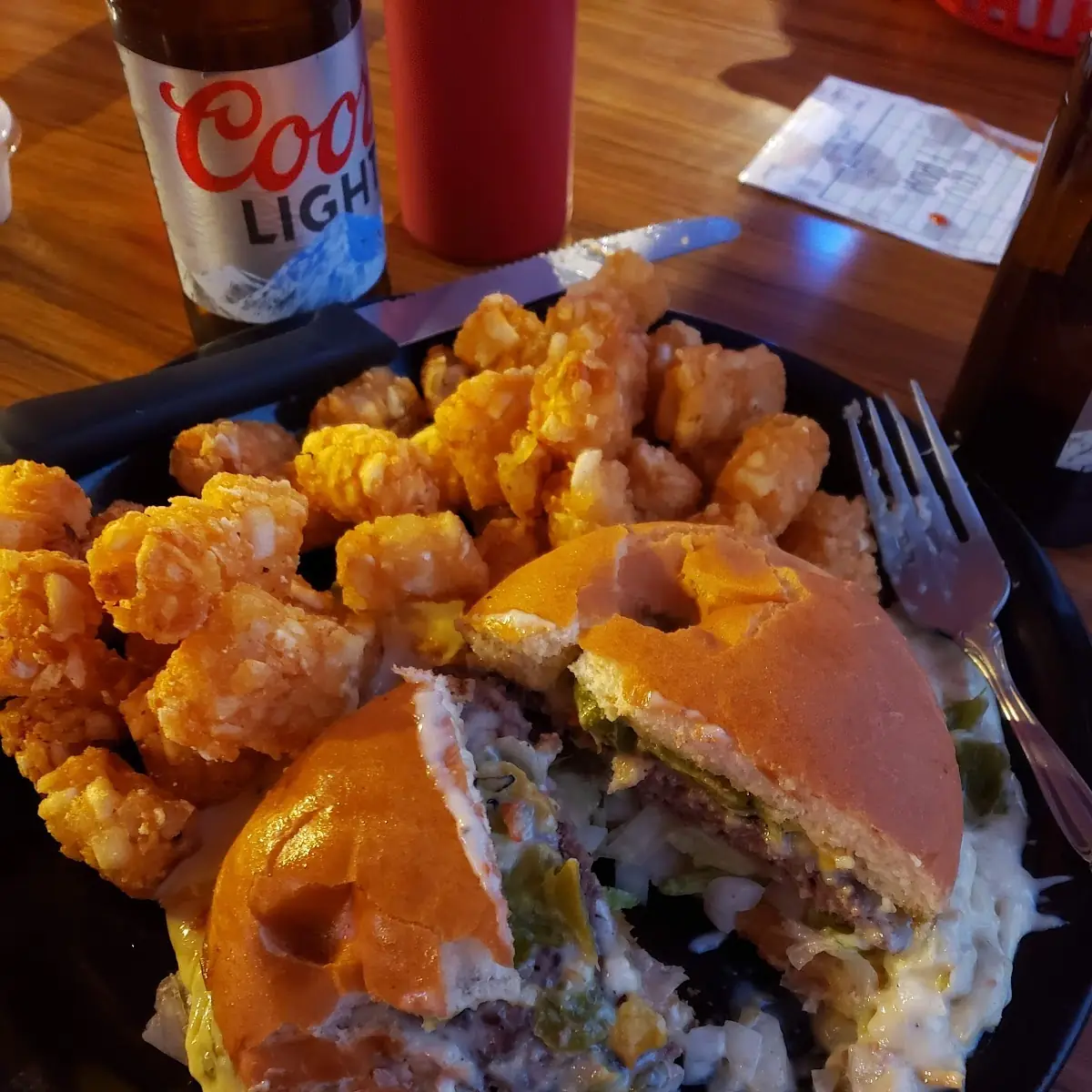 Green Chile Queso Queso Burger