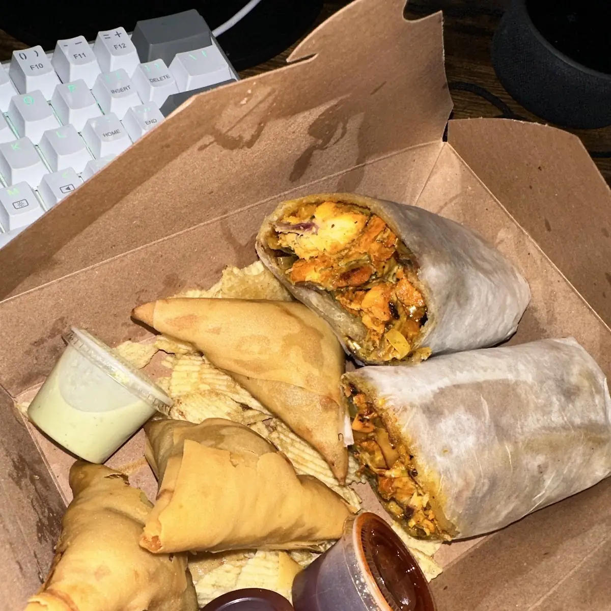 Chicken Wrap and Sambosa