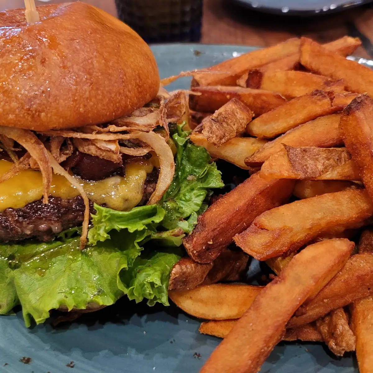 Cherry Coke BBQ Burger and Fries