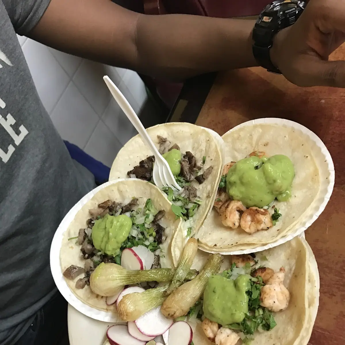 Steak Tacos and Shrimp Tacos