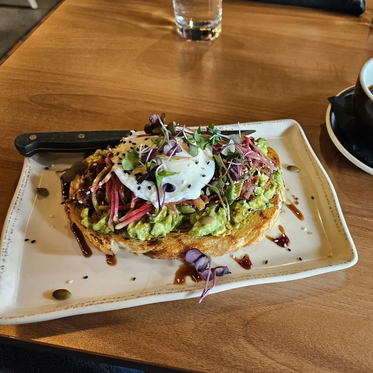 Avocado Toast with Bacon and Poached Egg