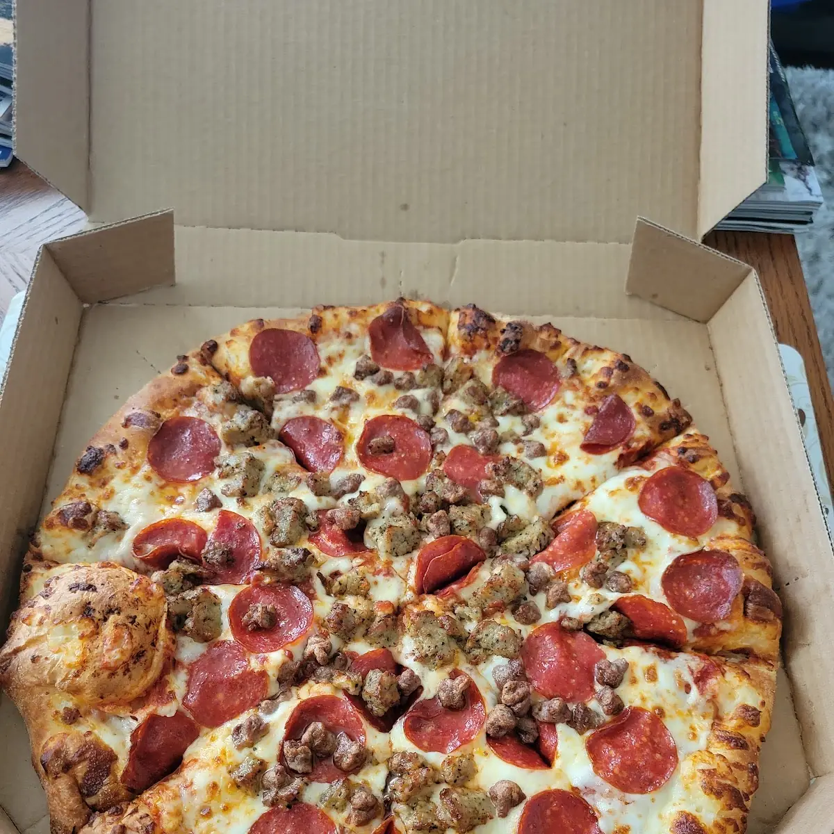 Three Meat Pizza