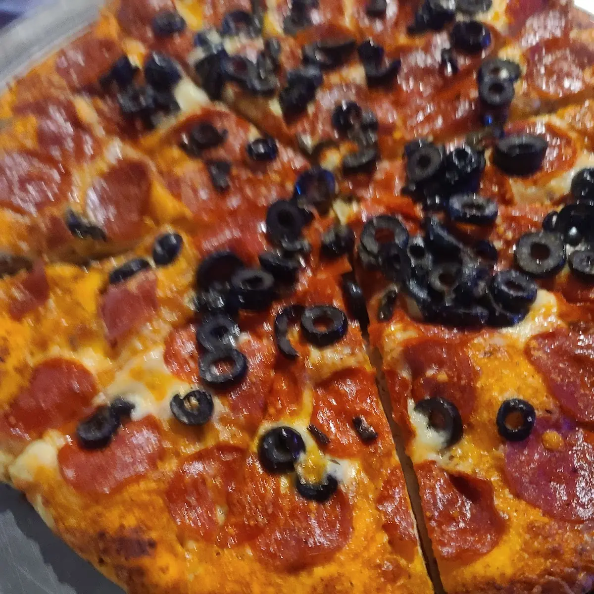 Pepperoni Pizza and Olives