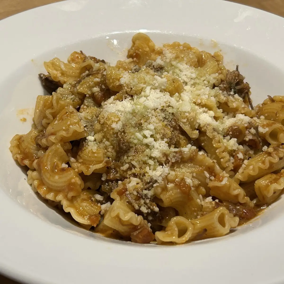 Radiatori Pasta with Meat Sauce