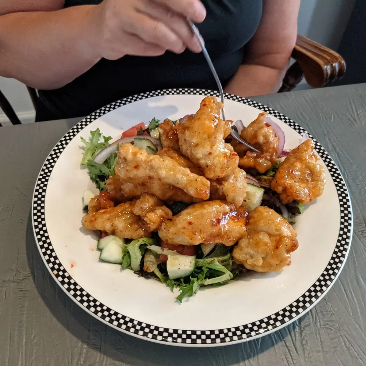Tempura Salmon Salad