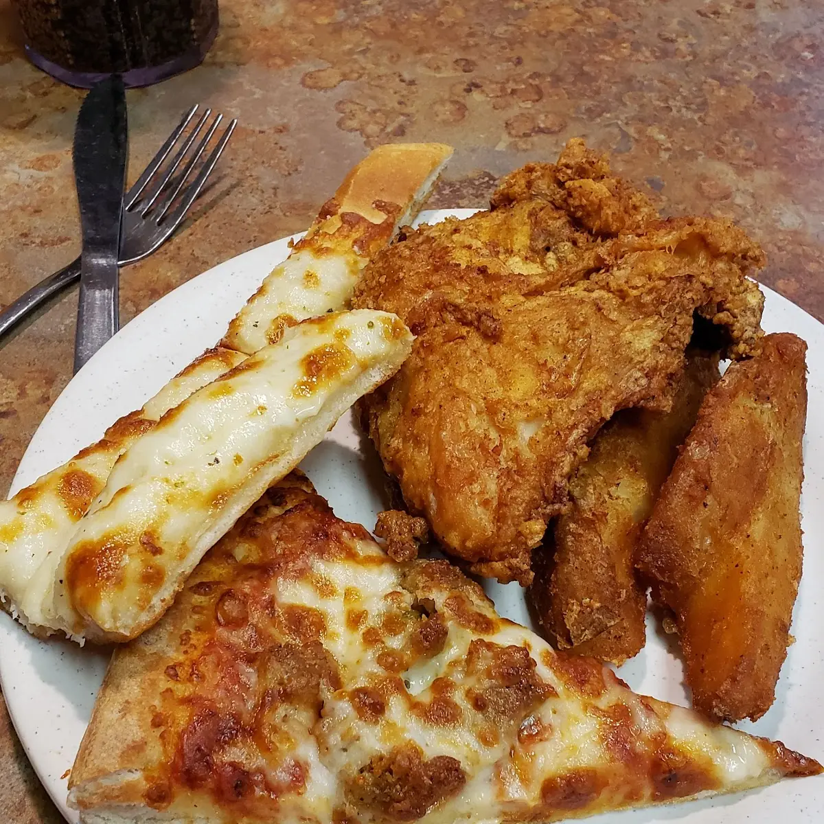 Pizza Fried Chicken Cheesy Bread