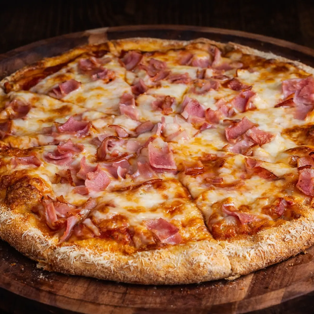 Pizza de Jamón Y Queso Ham And Cheese Pizza