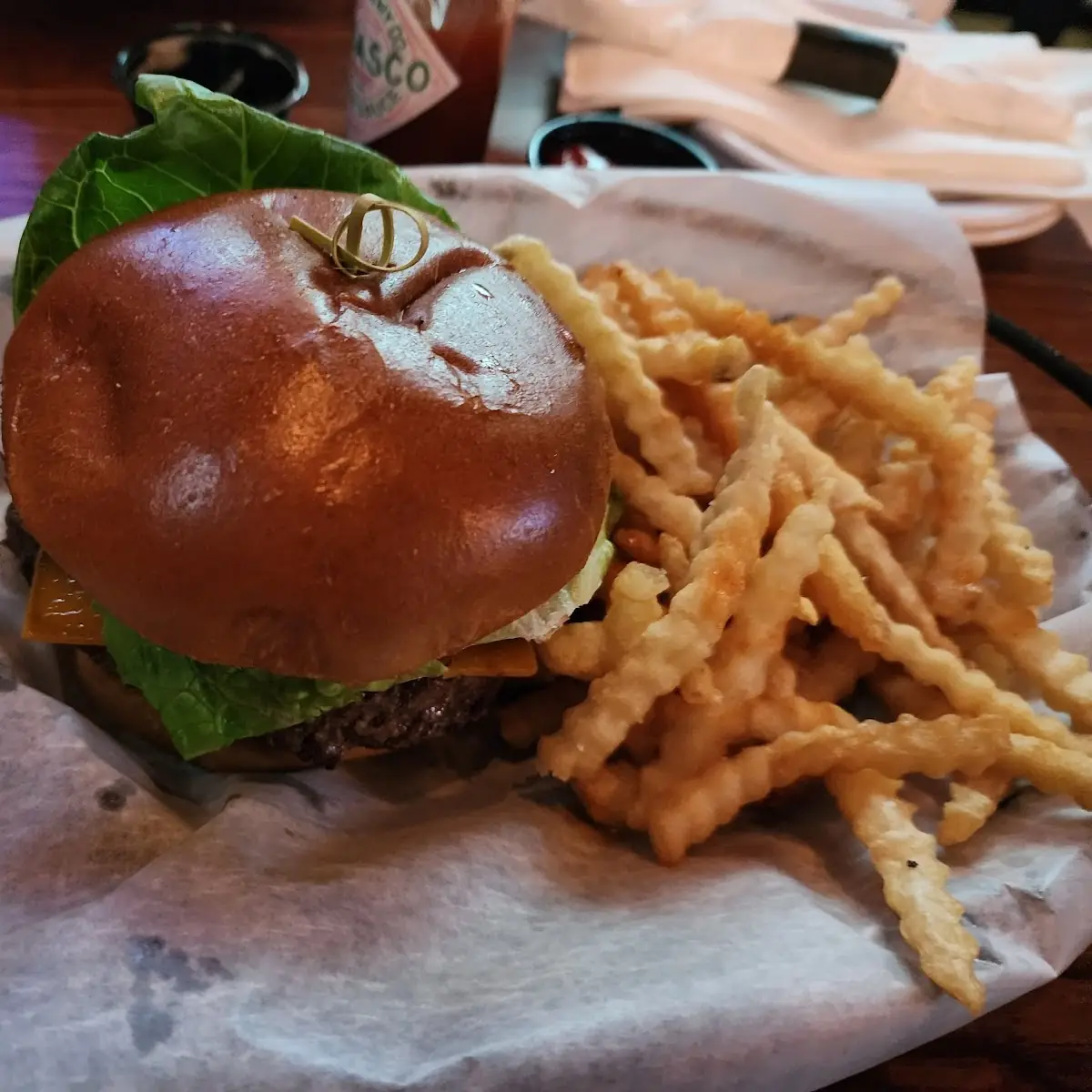 Cheese Burger and Fries