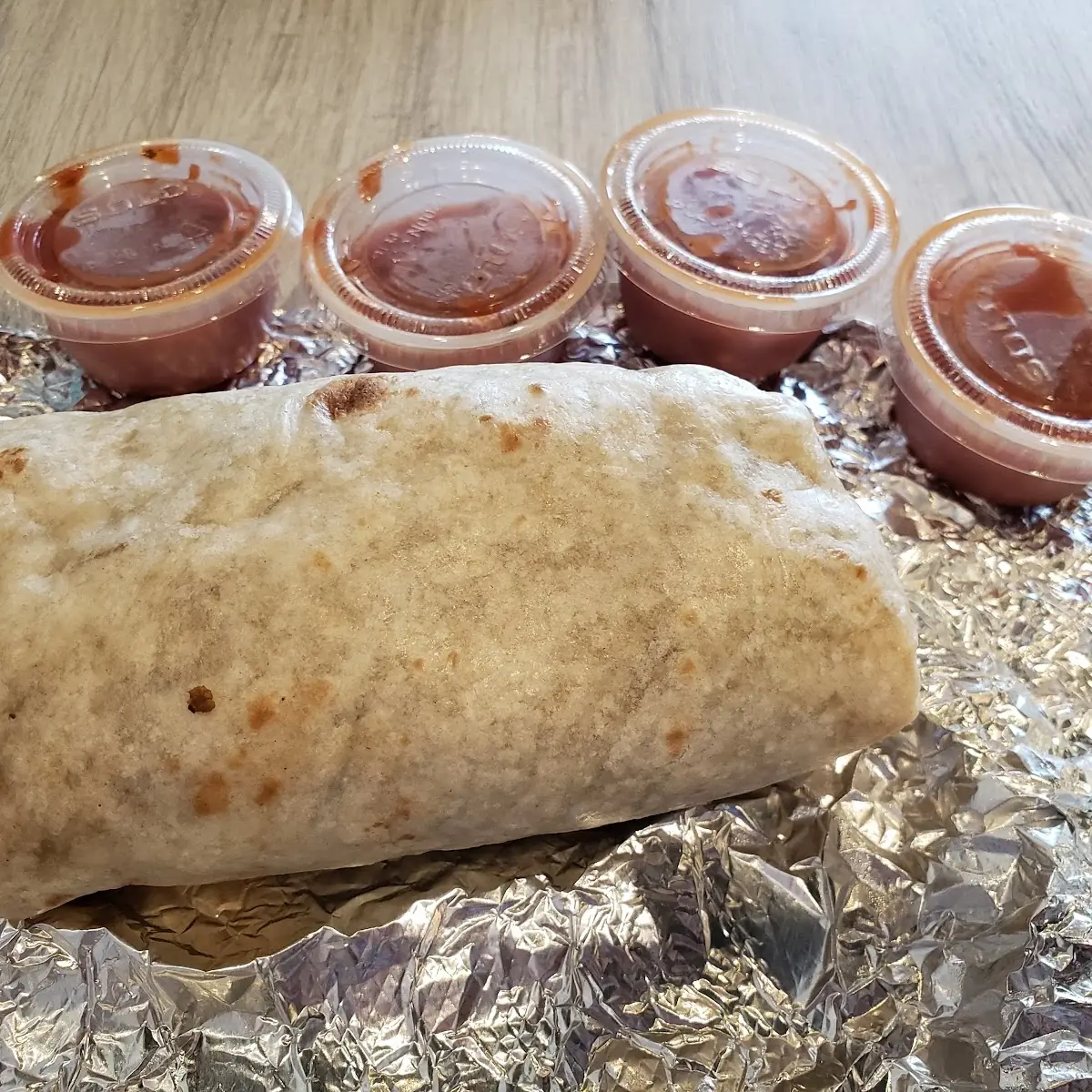 Beef Burrito and Salsa