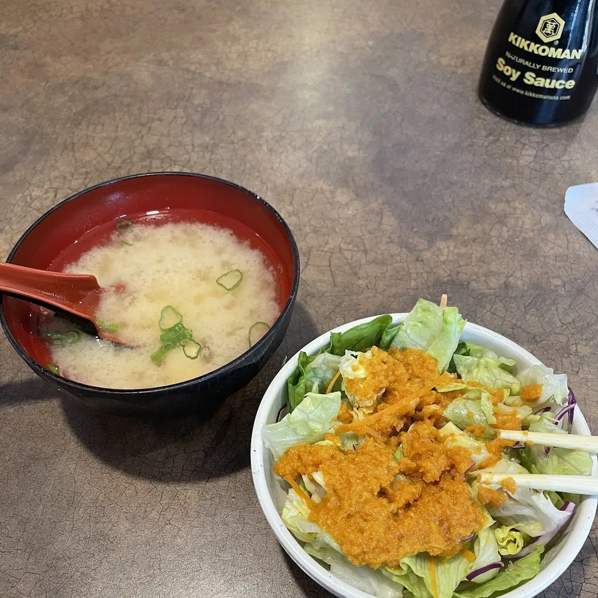 Miso Soup and Ginger Salad