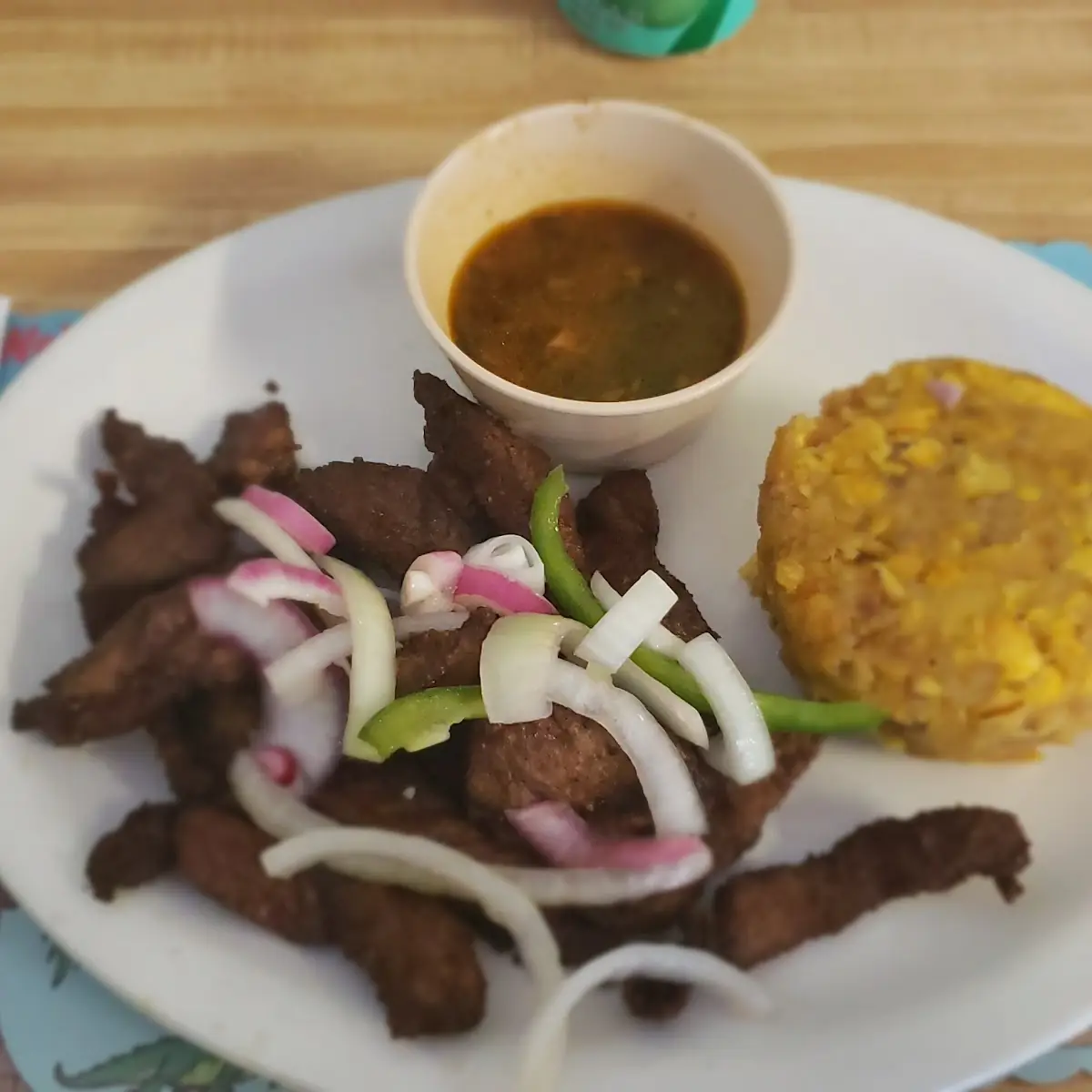 Carne Frita Con Mofongo