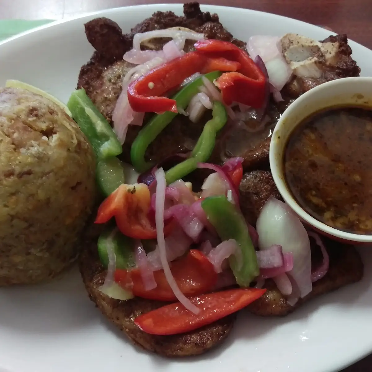 Mofongo with Fried Pork Chops