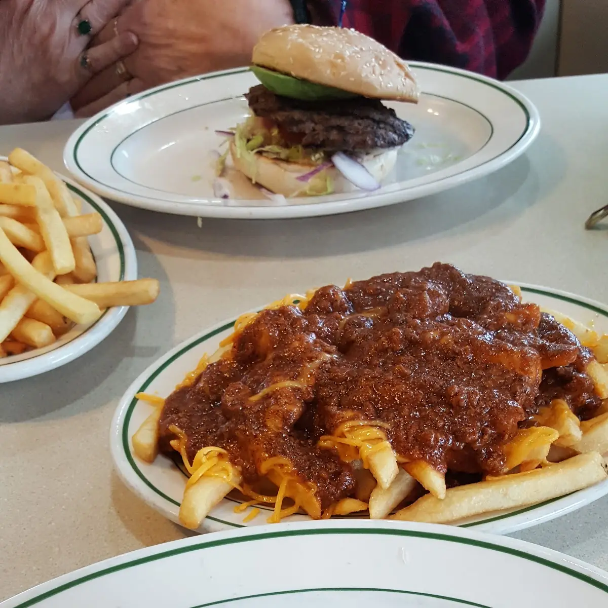 Bacon Cheeseburger& Chili Cheese Fries