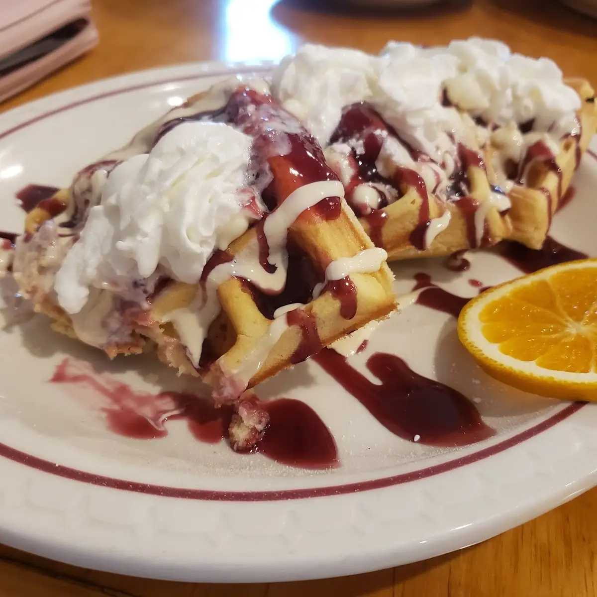 Raspberry White Chocolate Waffles