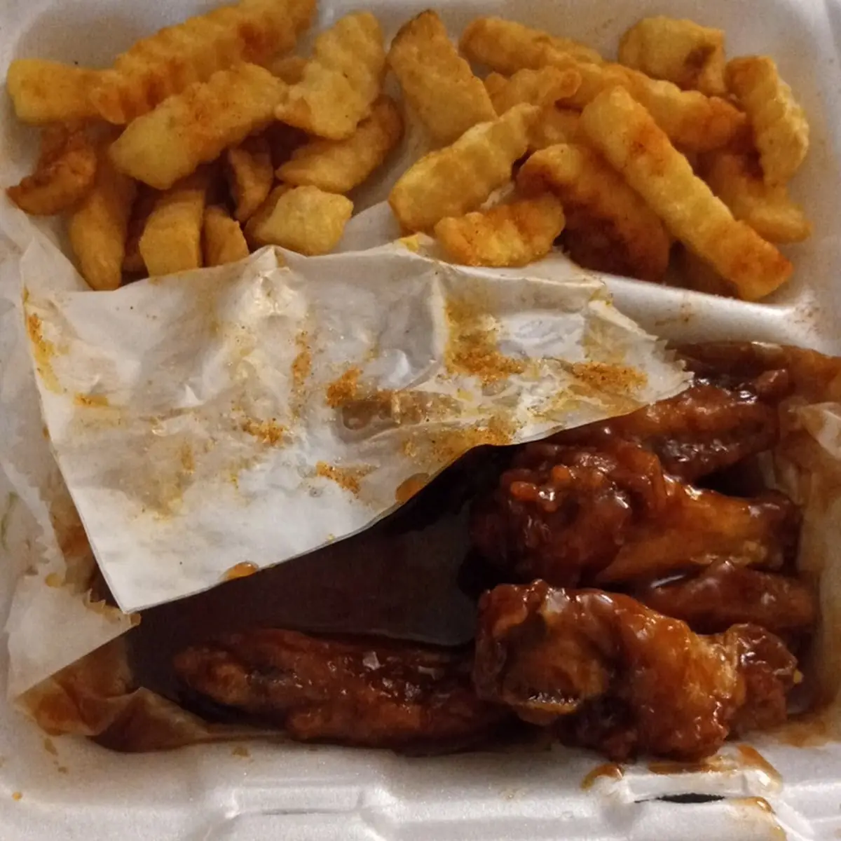 Honey BBQ Wings & Fries