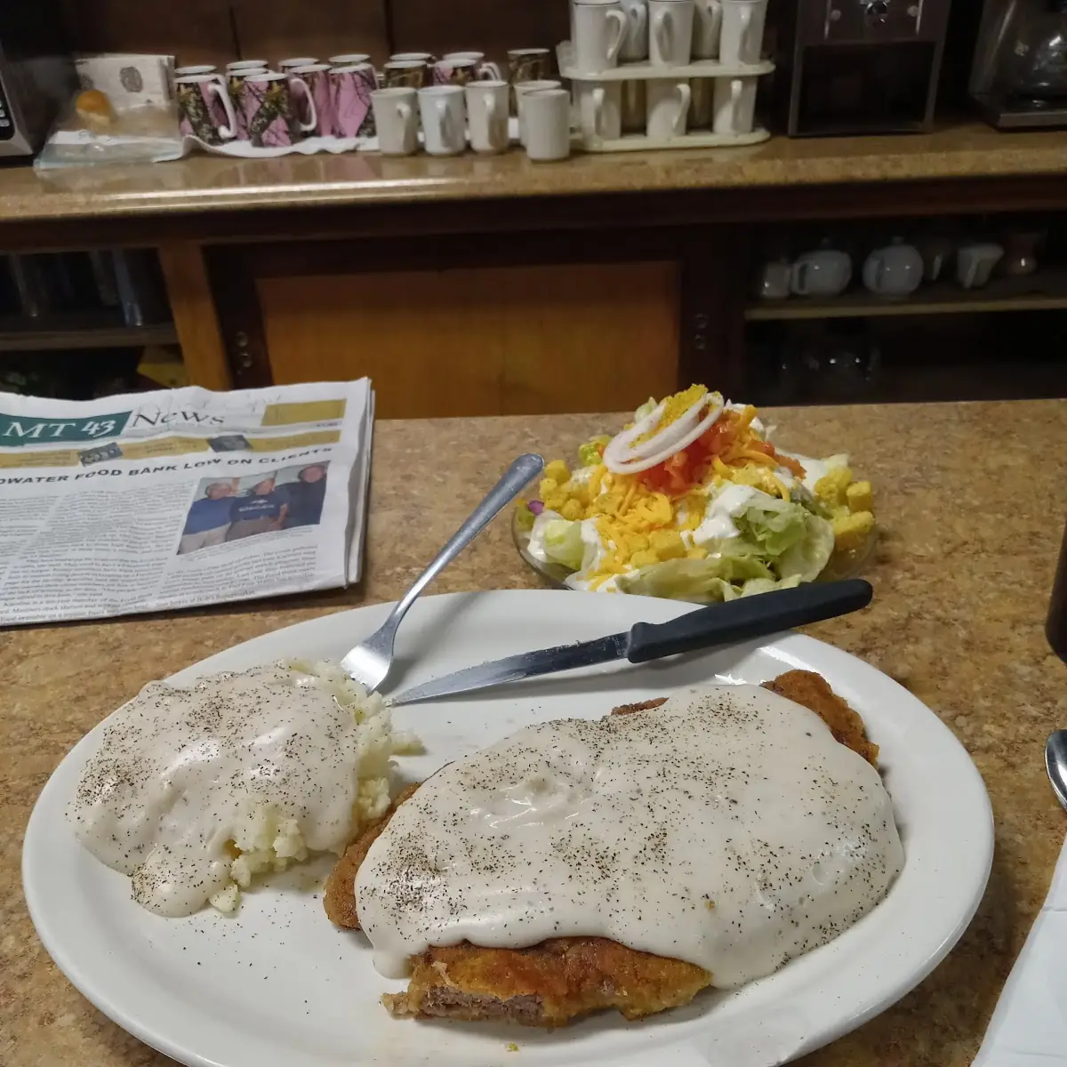 Chicken Fried Steak 5 Oz 2 Eggs & 2 Sides