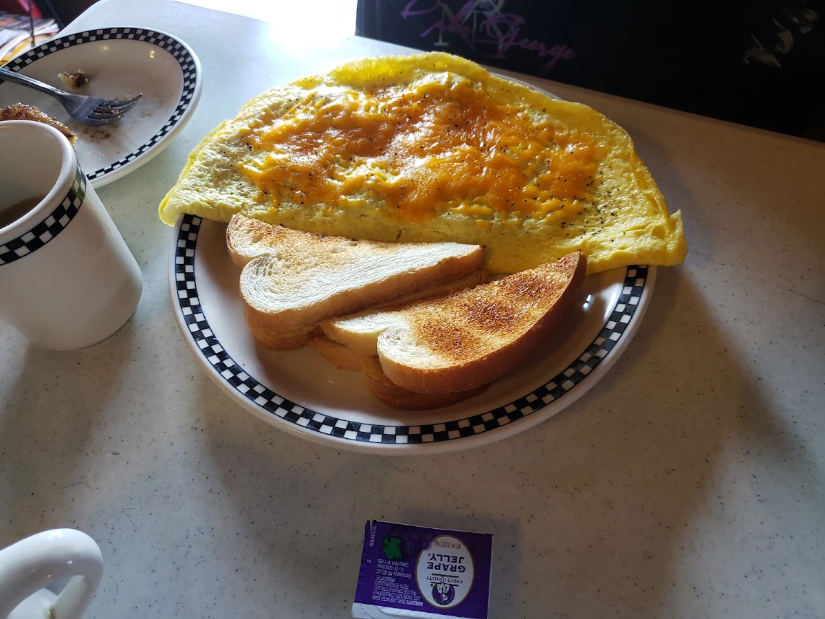 Ham and Cheese Omelet and Toast