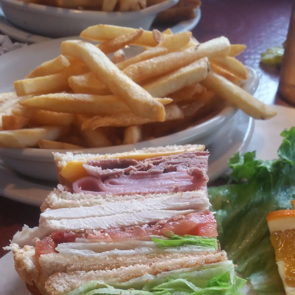 Club Sandwich and Fries