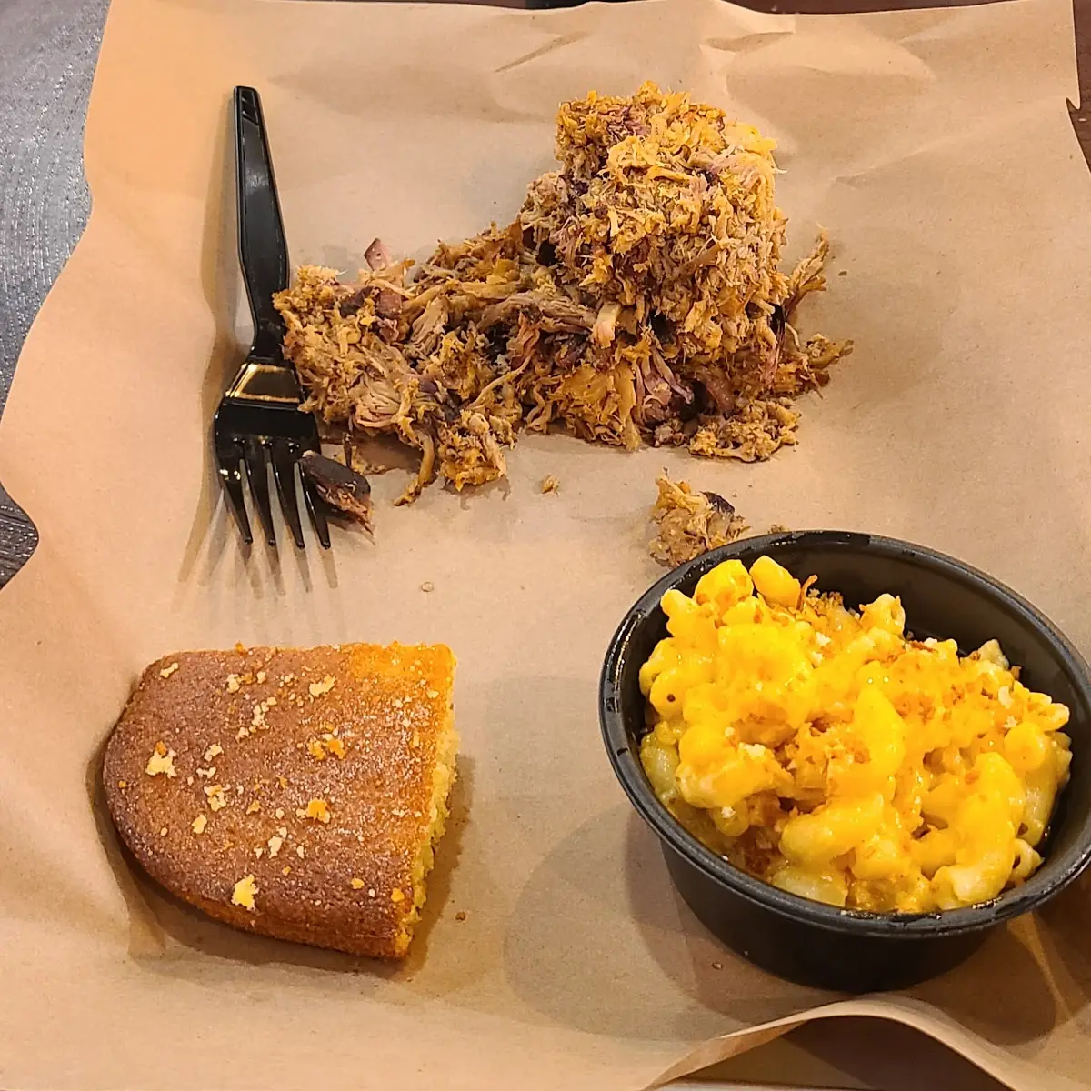 Pulled Pork Cornbread and Mac and Cheese