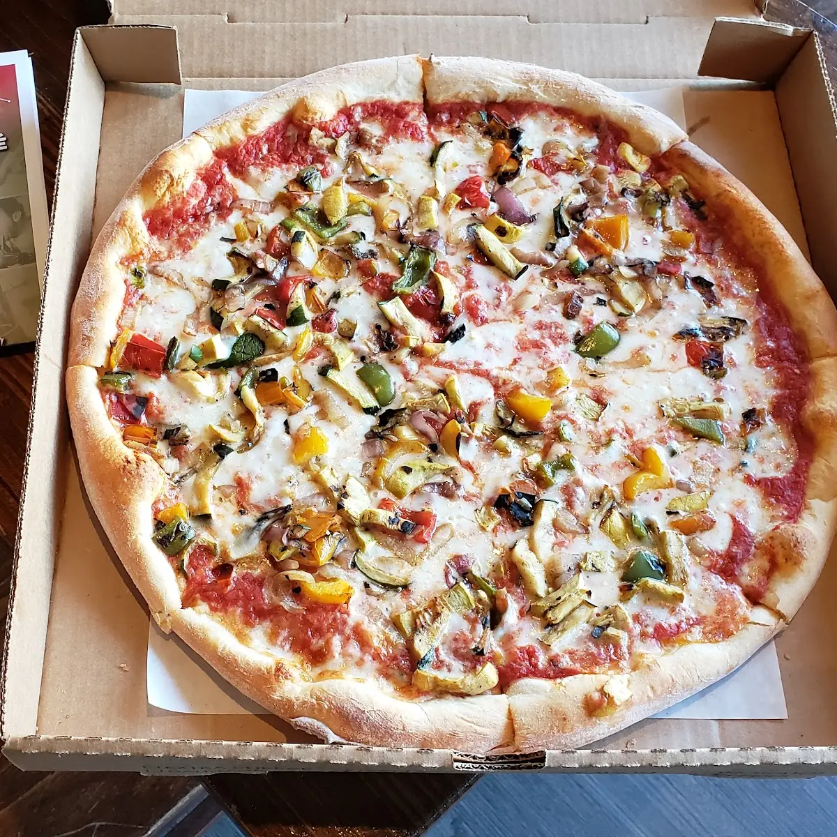 Vegetarian Pizza w Fried Vegetables