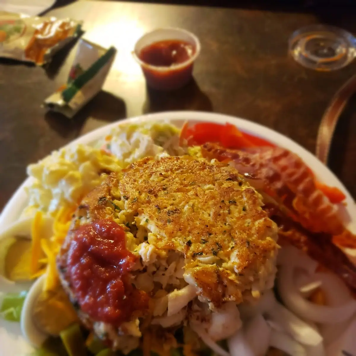 Salad with Crab Cake