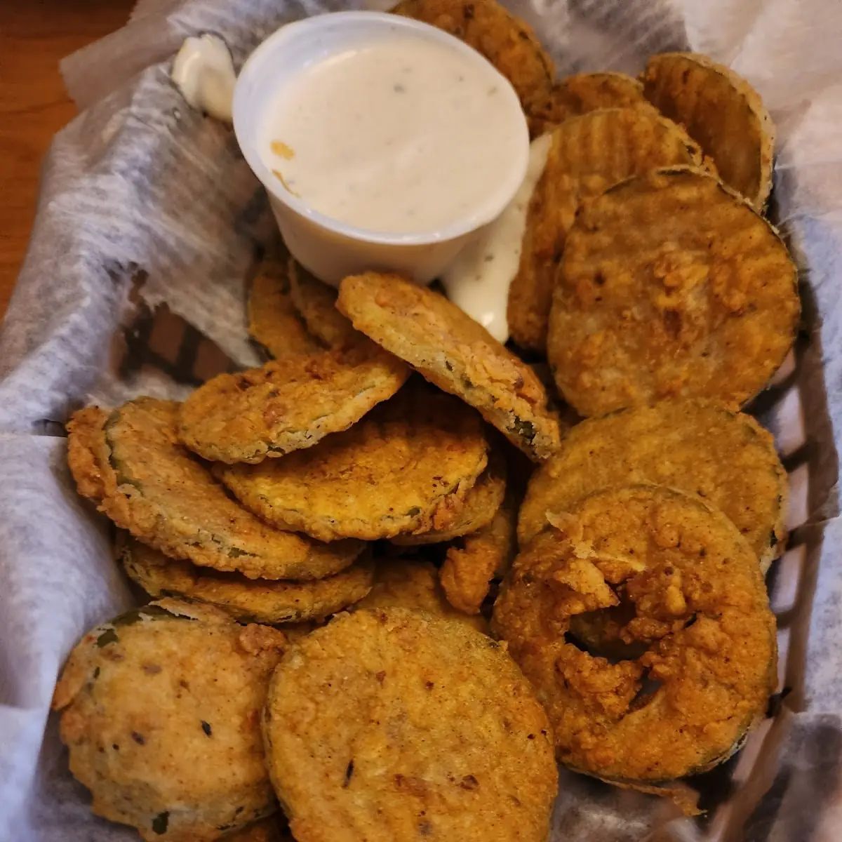 Fried Pickles with Sour Cream Cheese