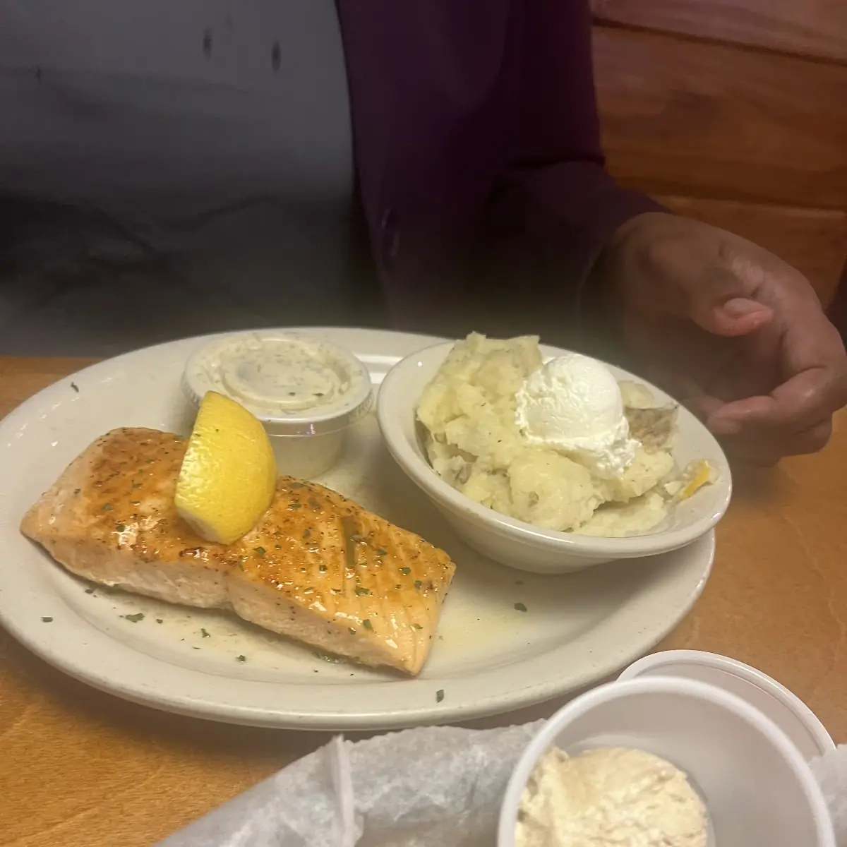 Grilled Salmon with Baked Potato