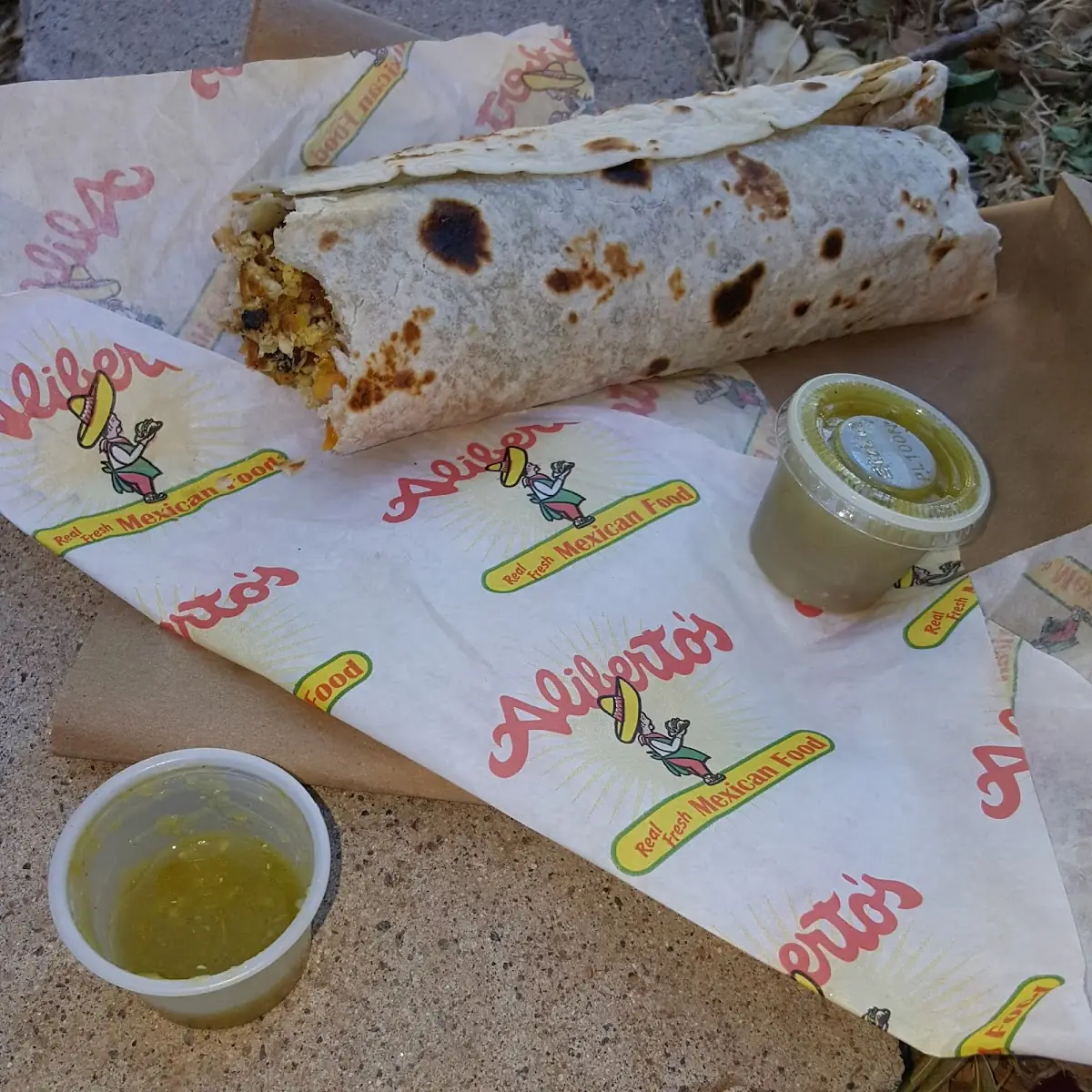 Great Bacon Green Chile Breakfast Burrito