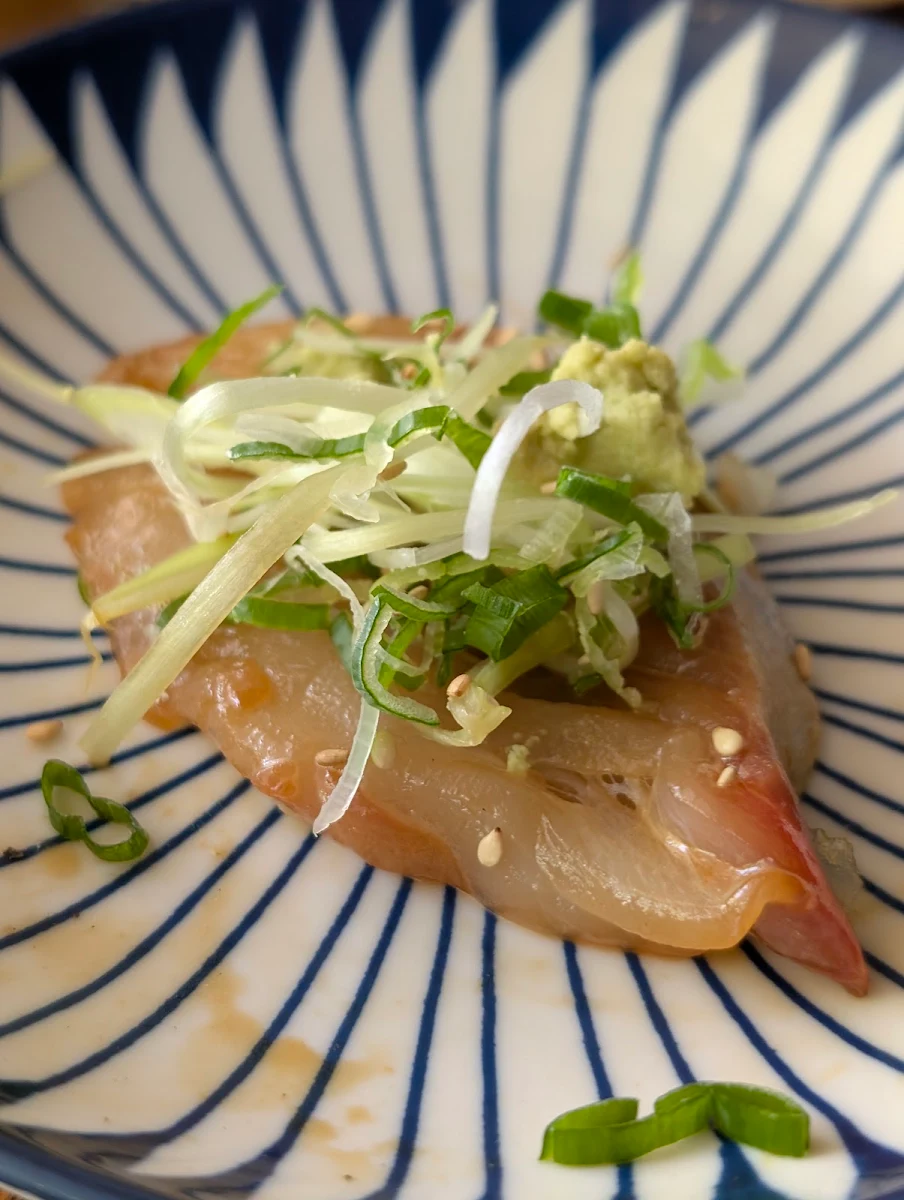 Marinated Kingfish Sashimi, Tobikiri