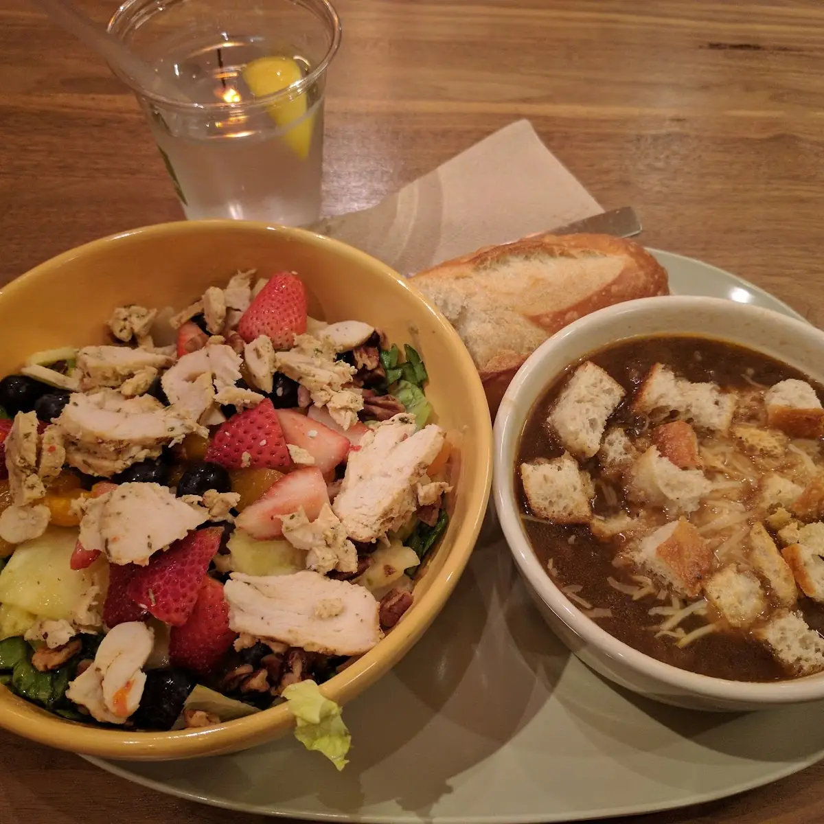 Salad & Onion Soup