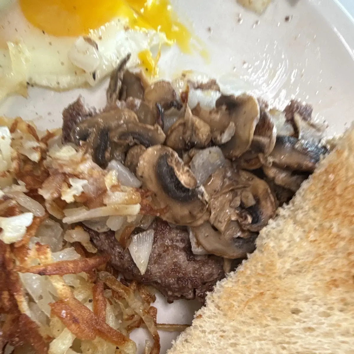 Eggs Corn Beef Hash Hash Brown Toast