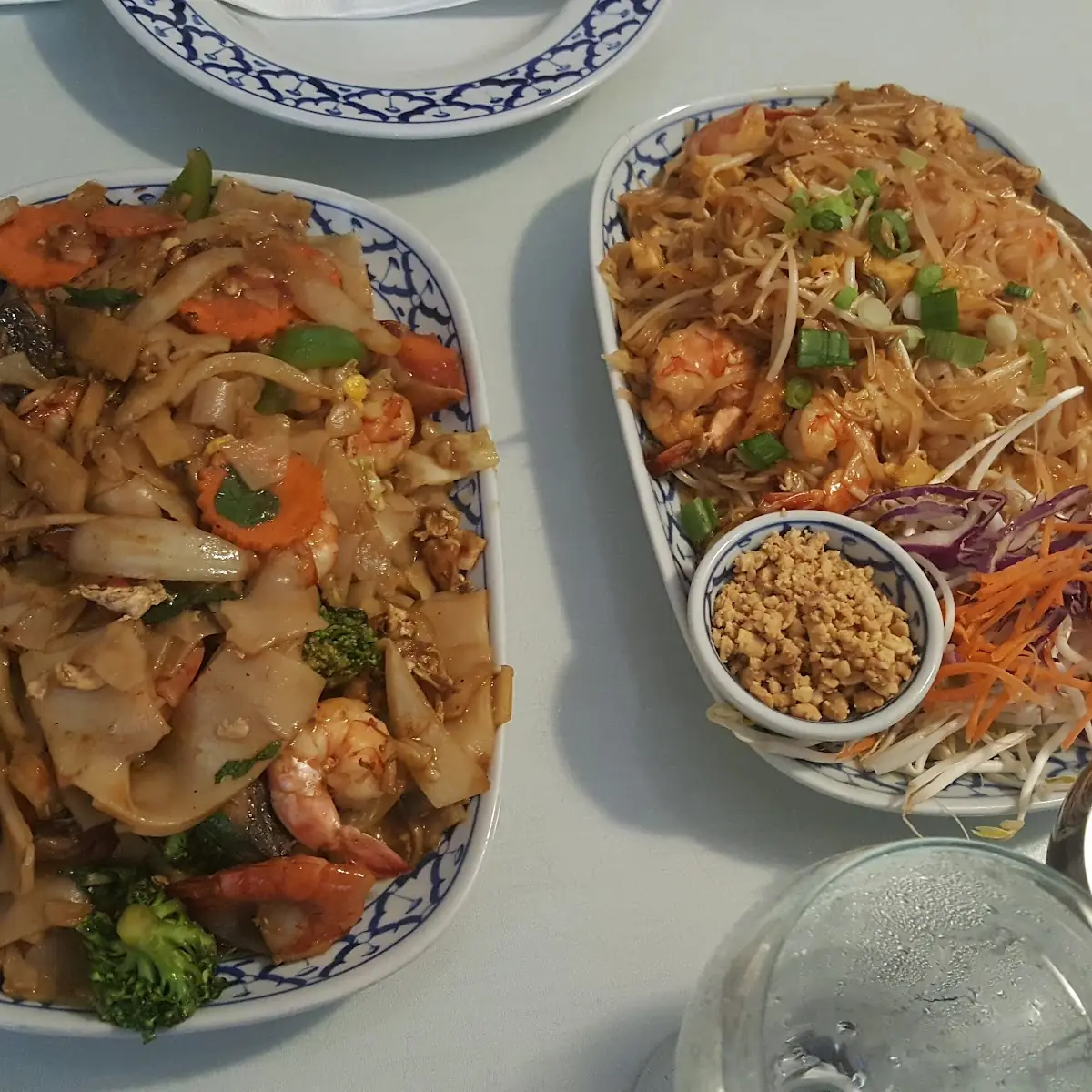 Drunken Noodles and Shrimp Phad Thai