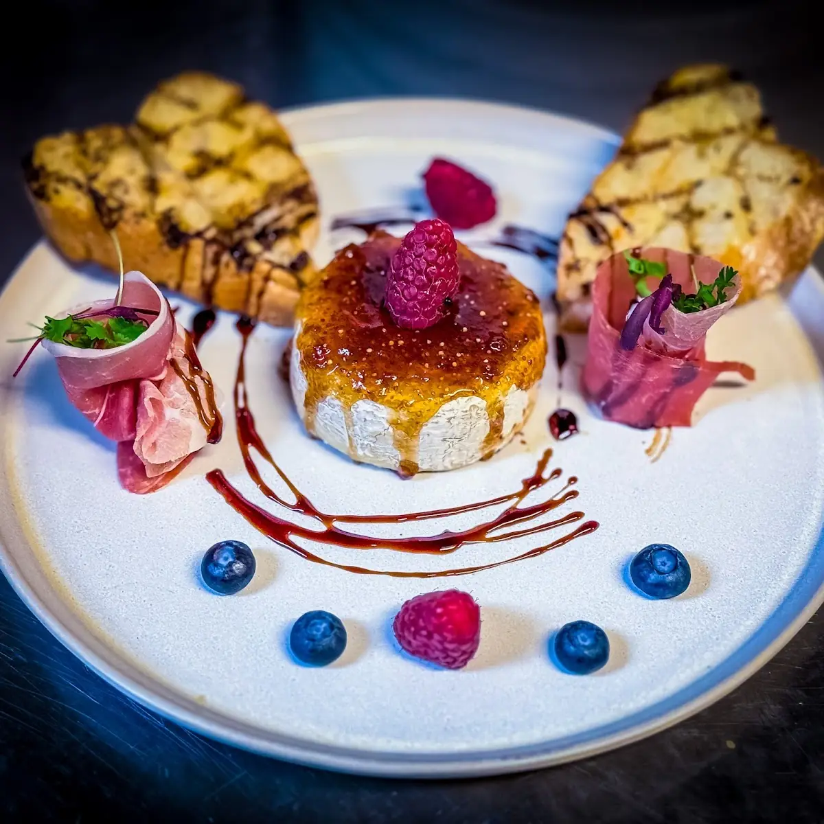 Four Bite Passion Fruit Panna Cotta Mixed Berry Compote