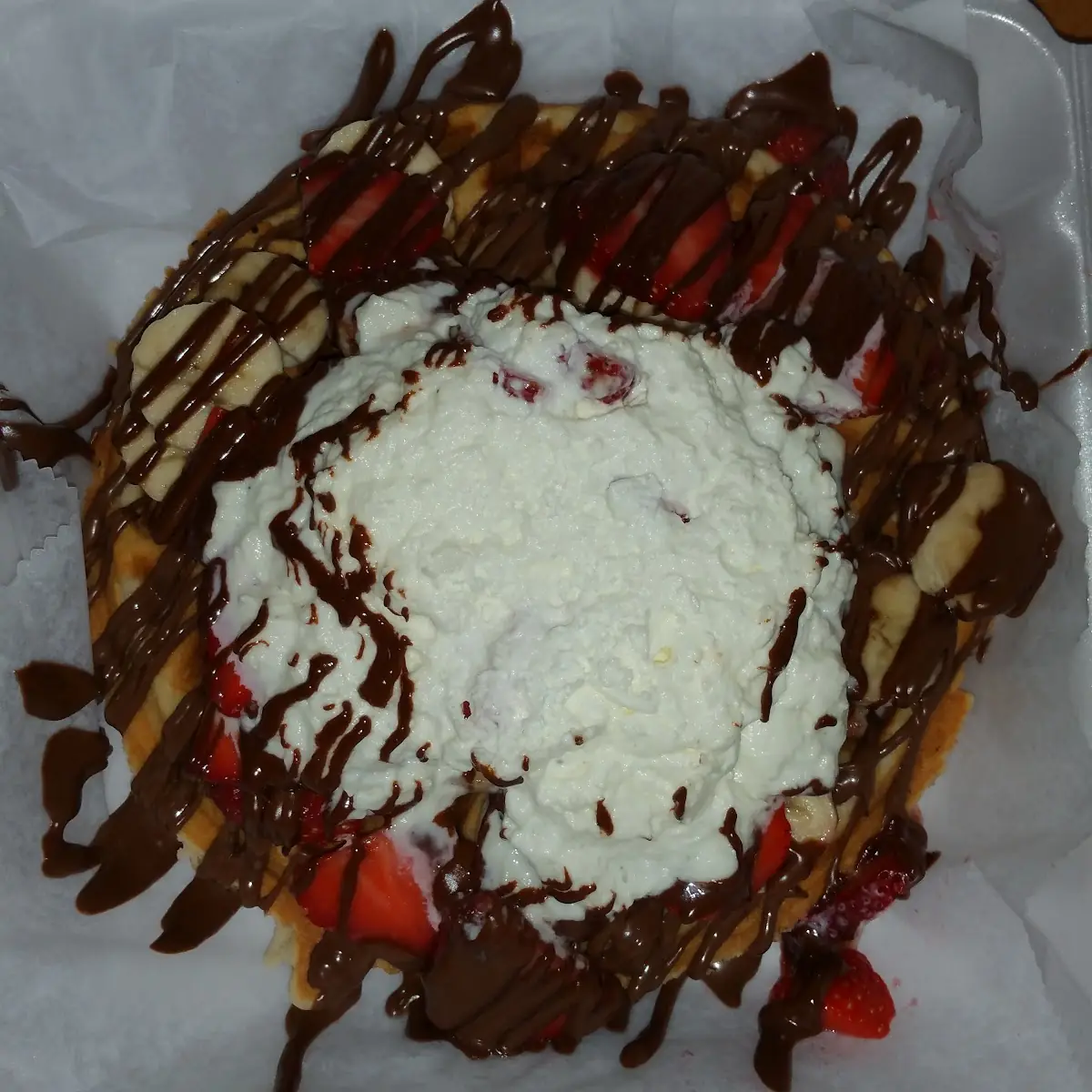 Strawberry Banana Nutella Waffle