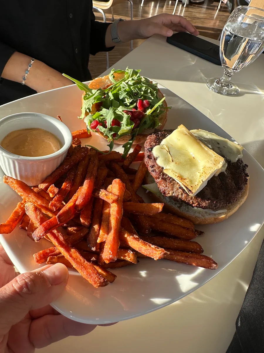 Bison Burger with Sweet Potato Fries, Maclab Bistro