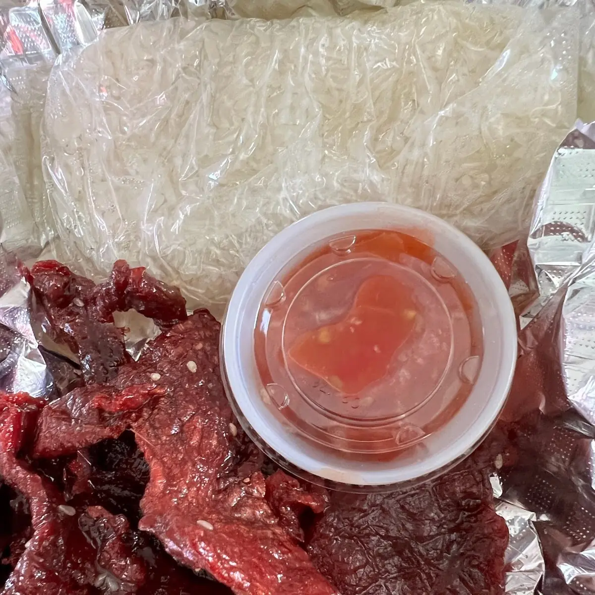 Beef Jerky with Sticky Rice